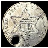 1861 Silver Three-Cent Piece HIGH GRADE