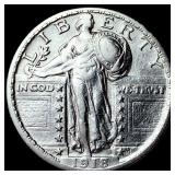 1918-S Silver Standing Liberty Quarter CLOSELY UNC