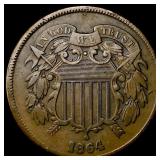 1864 Bronze Two-Cent Piece NEARLY UNCIRCULATED