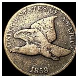 1858 Copper-Nickel Flying Eagle Cent LIGHTLY CIRCU