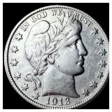 1913-D Silver Barber Half Dollar NEARLY UNCIRCULAT