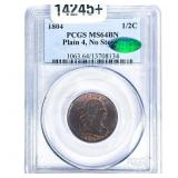 1804 Draped Bust Half Cent PCGS MS64 BN