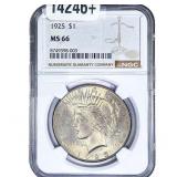 1925 Silver Peace Dollar NGC MS66