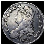 1824 Capped Bust Half Dollar ABOUT UNCIRCULATED