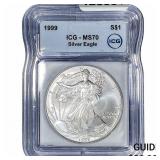 1999 Silver Eagle ICG MS70