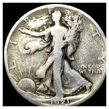 1921-S Silver Walking Liberty Half Dollar NICELY C