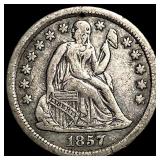 1857-O Silver Seated Liberty Dime CLOSELY UNCIRCUL