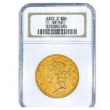 1855-S $20 Gold Double Eagle NGC XF45