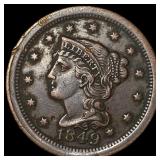 1849 Braided Hair Large Cent CLOSELY  UNCIRCULATE