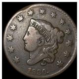 1830 Coronet Head Large Cent LIGHTLY  CIRCULATED