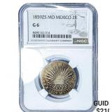 1859-ZS Mexico Silver 2 Reales NGC G6