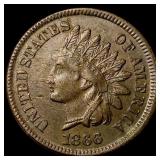 1866 Indian Head Cent NEARLY UNCIRCULATED