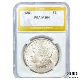 1881 Morgan Silver Dollar PGA MS64