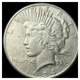 1924-S Peace Silver Dollar CHOICE AU