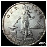 1907-S Philippines Silver 1 Peso CHOICE AU