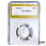 1916-D Barber Quarter PGA MS64