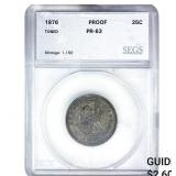 1876 Seated Liberty Quarter SEGS PR63 Toned
