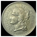 1868 Nickel Three-Cent Piece CLOSELY  UNCIRCULATE