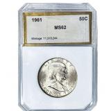 1961 Franklin Half Dollar PCI MS62