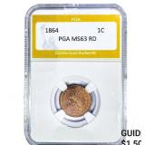 1864 Indian Head Cent PGA MS63RD