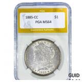 1885-CC Morgan Silver Dollar PGA MS64