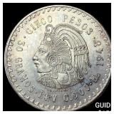 1948 Mexico Cuauhtemoc Silver 5 Pesos GEM BU