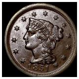 1851 Braided Hair Large Cent UNCIRCULATED