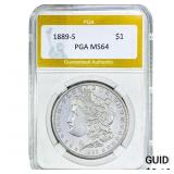 1889-S Morgan Silver Dollar PGA MS64