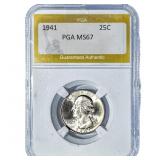 1941 Washington Silver Quarter PGA MS67