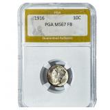 1916 Mercury Silver Dime PGA MS67 FB