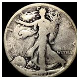 1921-S Silver Walking Liberty Half Dollar NICELY C