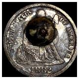 1882 Seated Liberty Dime (holed and engraved) NICE