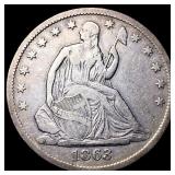 1863-S Silver Half Dollar ABOUT UNCIRCULATED