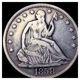 1858 Seated Liberty Half Dollar LIGHTLY CIRCULATED