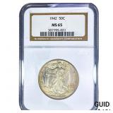 1942 Walking Liberty Half Dollar NGC MS65