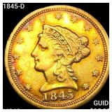 1845-D $2.50 Gold Quarter Eagle UNCIRCULATED