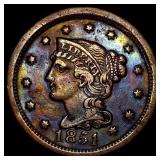 1851 Braided Hair Large Cent CLOSELY UNCIRCULATED