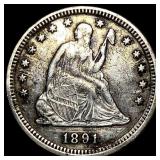1891 Silver Quarter Dollar NEARLY UNCIRCULATED