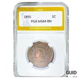 1855 Braided Hair Cent PGA MS64BN