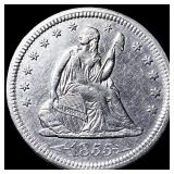 1855 Arrows Seated Liberty Quarter CLOSELY UNCIRCU