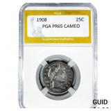 1908 Barber Quarter PGA PR65 Cameo