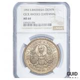 1953 S. Rhodesia Silver Crown NGC MS64