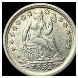 1853 Arrows Seated Liberty Dime UNCIRCULATED