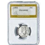 1892 Barber Quarter PGA MS66