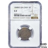 1848 Chile Silver 2 Reales NGC G4