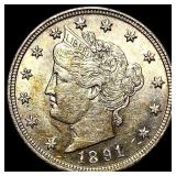 1891 Liberty Head Nickel CHOICE AU