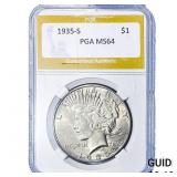 1935-S Silver Peace Dollar PGA MS64