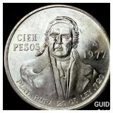 1977 Mexico Silver 100 Pesos GEM BU