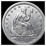 1854 Arrows Seated Liberty Quarter CHOICE AU