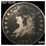 1807 50/20 Capped Bust Half Dollar NEARLY UNCIRCUL